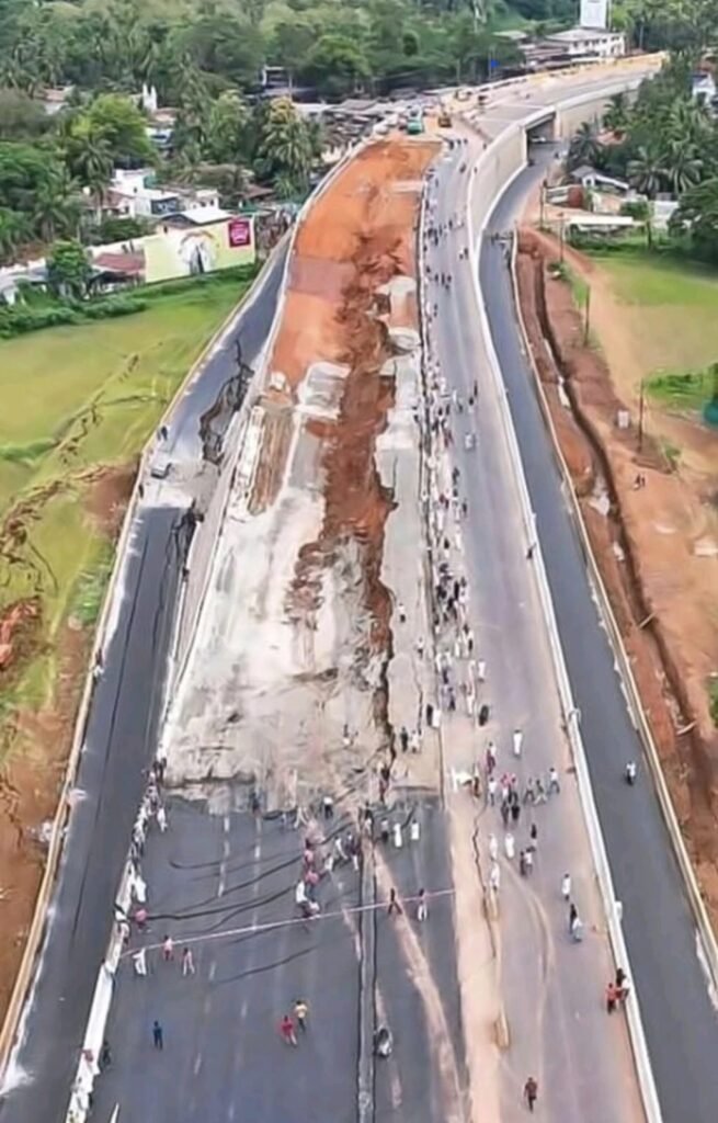 NH-66, located near Malappuram in Kerala, has collapsed due to heavy rainfall, prompting inquiries regarding Chief Minister Vijayan’s ‘significant achievement’.